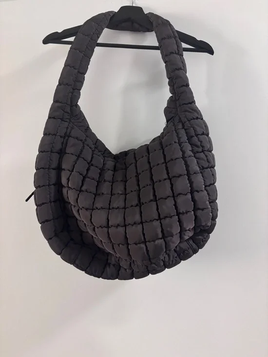 Free People Quilted Puffer Hobo Bag - Chocolate - Picture 2 of 3